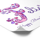 Felicia initiaal F doedle hartkunst Poster (Hoek)