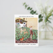 Felicia luistert naar het verhaal van de hen Kay N Briefkaart (Staand voorkant)