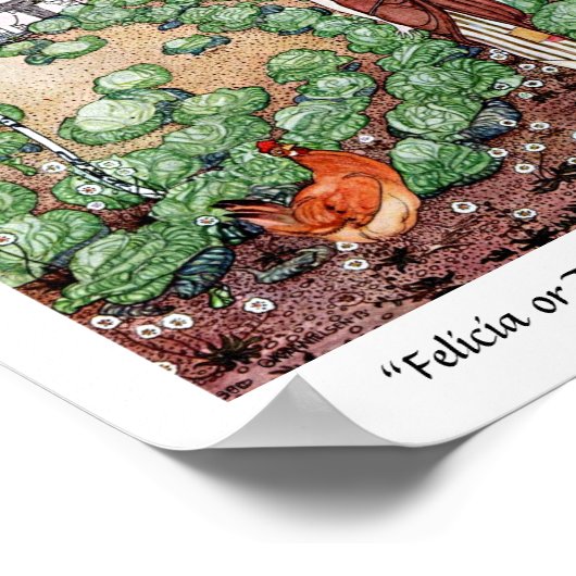 Felicia luistert naar het verhaal van de hen Kay N Poster (Hoek)