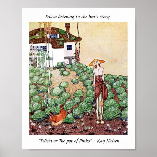 Felicia luistert naar het verhaal van de hen Kay N Poster (Voorkant)