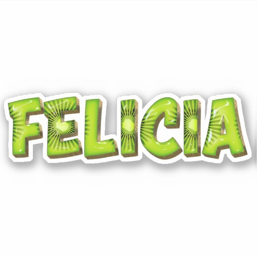 Felicia Name Kiwi Design Aufkleber Sticker (Voorkant)