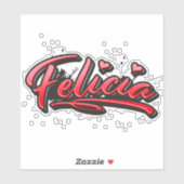 Felicia red Heart Graffiti Aufkleber Sticker (Vel)