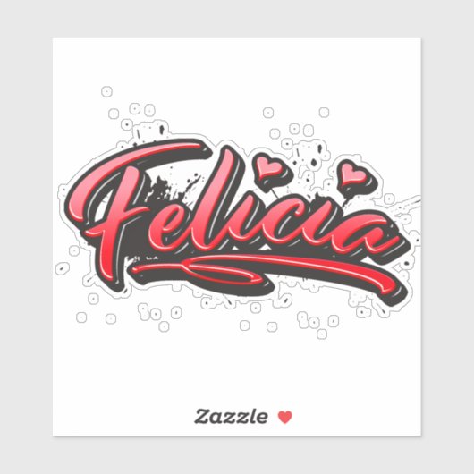 Felicia red Heart Graffiti Aufkleber Sticker (Vel)