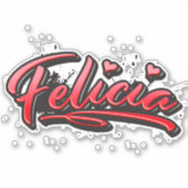 Felicia red Heart Graffiti Aufkleber Sticker (Voorkant)
