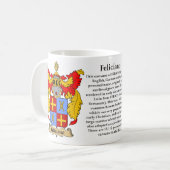 Feliciano, de oorsprong, de betekenis en de rest koffiemok (Voorkant links)