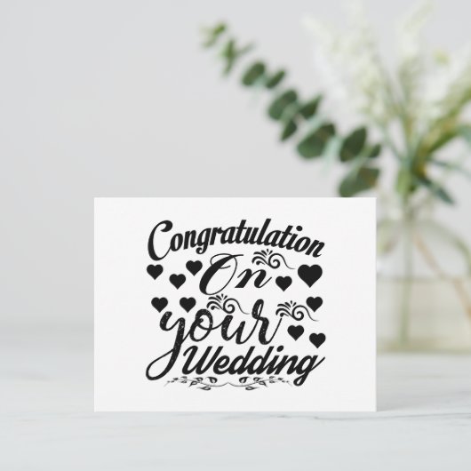 Feliciatatie Met Uw Trouwens Postkaart (Staand voorkant)