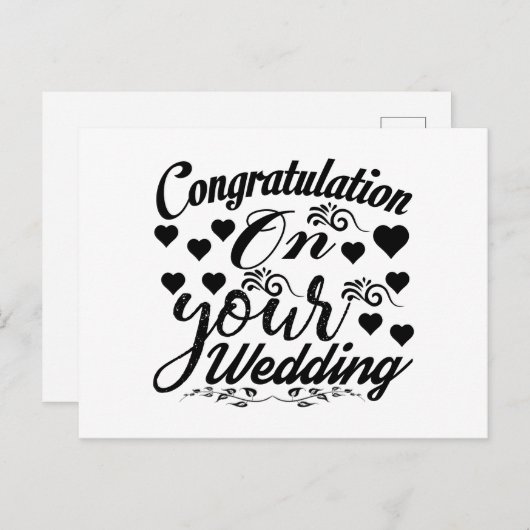 Feliciatatie Met Uw Trouwens Postkaart (Voorkant / Achterkant)