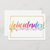 Felicidades eenzijdige kaart (Voorkant / Achterkant)