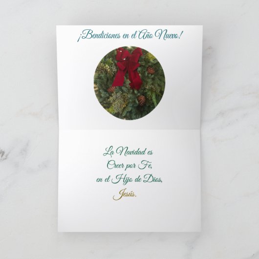 Felicidades en Navidad. Spaans kerstfeest Kaart (Binnen)