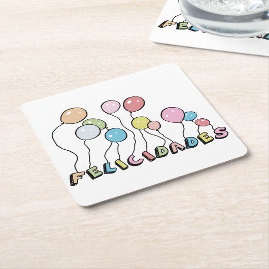 Felicidades Kartonnen Onderzetters (Schuin)