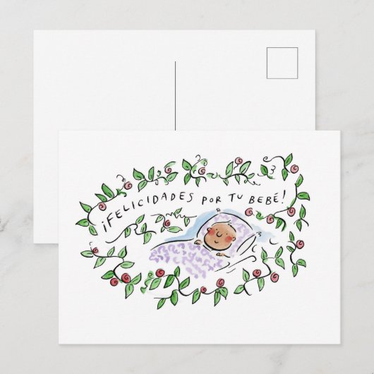 Felicidades por tube briefkaart (Voorkant / Achterkant)