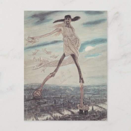 Felicien Rops: De satanie. Satan Sowing Tares Briefkaart (Voorkant)