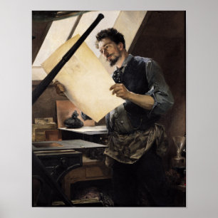 Felicien Rops in zijn studio Poster