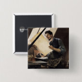 Felicien Rops in zijn studio Vierkante Button 5,1 Cm (Voorkant /achterkant)