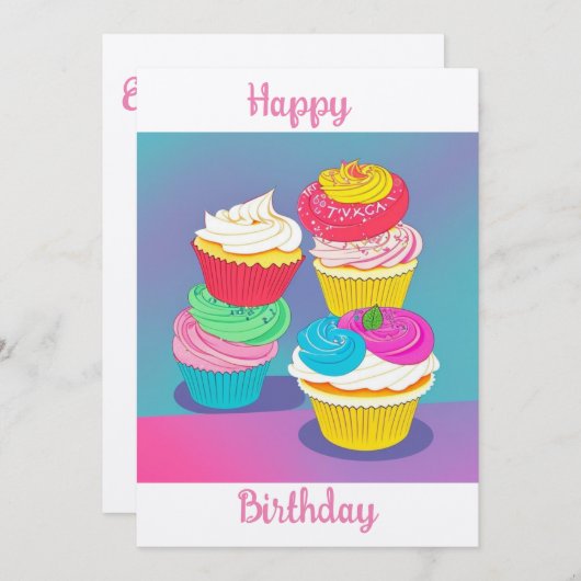 Felicitación de Cumpleaños Kaart (Voorkant / Achterkant)