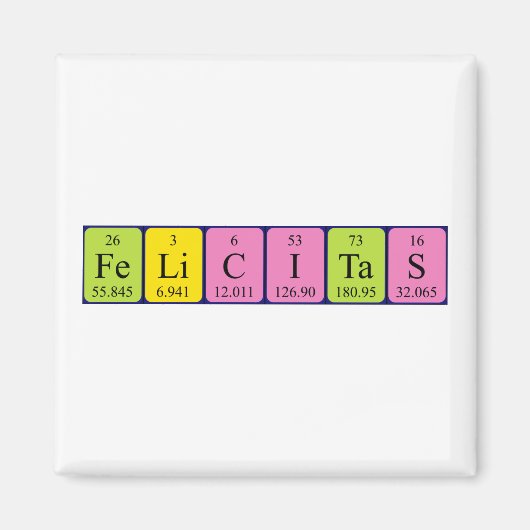 Felicitas periodieke lijstnaam magnet (Voorkant)