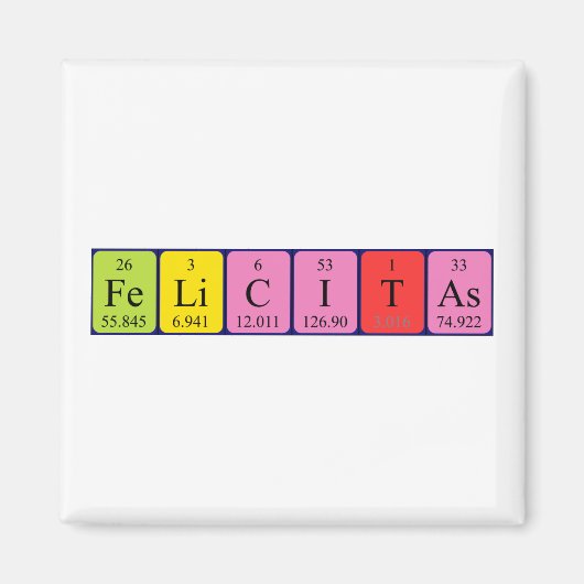 Felicitas periodieke lijstnaam magnet (Voorkant)