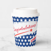Felicitatie! 4e juli Amerikaanse vlag BBQ Papieren Bekers (Links)