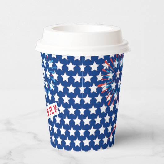 Felicitatie! 4e juli Amerikaanse vlag BBQ Papieren Bekers (Rechts)