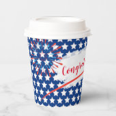 Felicitatie! 4e juli Amerikaanse vlag BBQ Papieren Bekers (Voorkant)