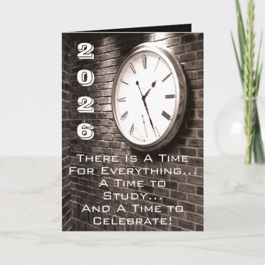 Felicitatie! AA Tijd om te studeren & Een Tijd om  Feestdagen Kaart (Voorkant)