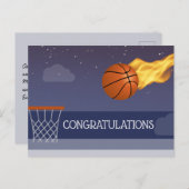 Felicitatie aan Basketbalteam Winnende Ansichtkaar Briefkaart (Voorkant / Achterkant)