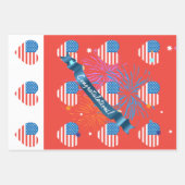 Felicitatie! Amerikaanse vlag op 4 juli Inpakpapier Vel (Voorkant 3)