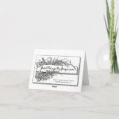 Felicitatie!  blauw floraal lijst kaart (Achterkant)