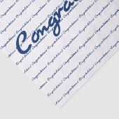 Felicitatie! blauw herhalingspatroon tissuepapier (Detail)