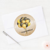 Felicitatie! Celebratieballonnen. Ronde Sticker (Envelop)