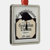 Felicitatie! Certificaat van voltooiing Diploma Metalen Ornament (Rechts)