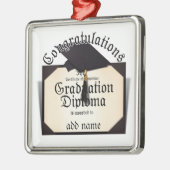 Felicitatie! Certificaat van voltooiing Diploma Metalen Ornament (Links)