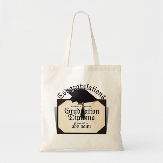 Felicitatie! Certificaat van voltooiing Diploma Tote Bag (Voorkant)
