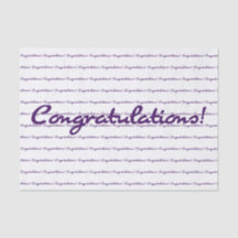 Felicitatie! Donker Paarse Casual script