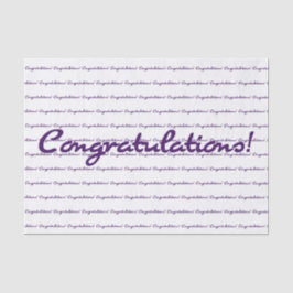 Felicitatie! Donker Paarse Casual script Tissuepapier