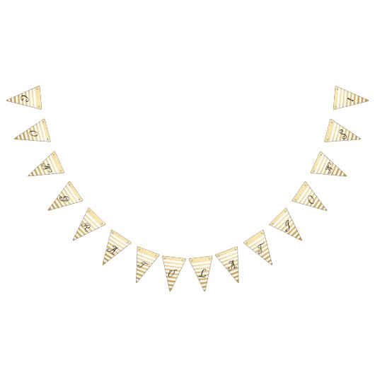 Felicitatie! frans handschrift van goudfolie vlaggetjes (Alle)