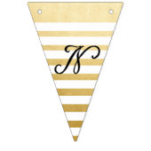 Felicitatie! frans handschrift van goudfolie vlaggetjes (Derde vlag)