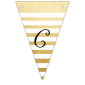 Felicitatie! frans handschrift van goudfolie vlaggetjes (Eerste vlag)