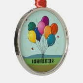 Felicitatie! gevierde ballonnen; metalen ornament (Rechts)