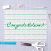 Felicitatie! Groen Casual script herhalen Tissuepapier (Craft)