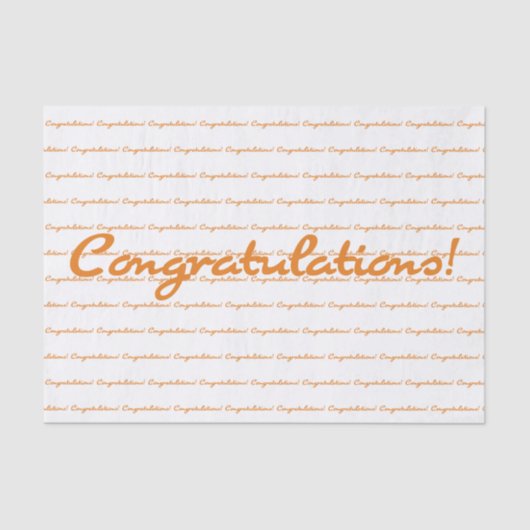 Felicitatie! Herfst oranje casual script Tissuepapier (Voorkant)