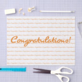 Felicitatie! Herfst oranje casual script Tissuepapier (Craft)