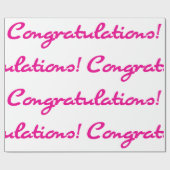 Felicitatie! Hot Pink Casual Script Cadeaupapier (Vlak)