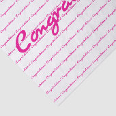Felicitatie! Hot Pink Casual Script herhalen Tissuepapier (Detail)