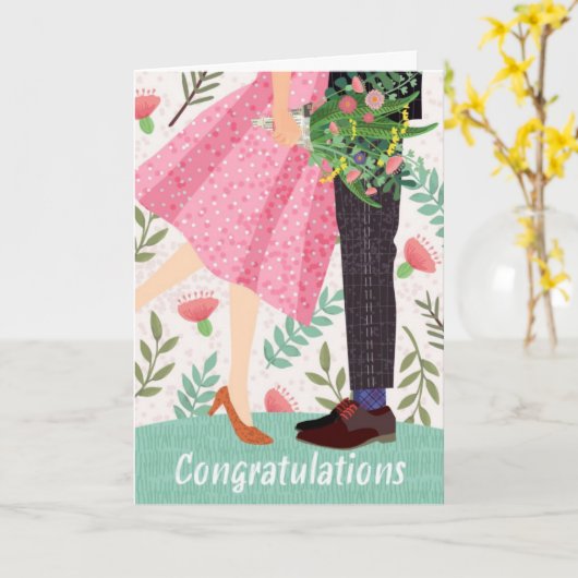 Felicitatie Huwelijks Kaart (Gele Bloem)