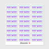 Felicitatie! Je hebt gewonnen! Vinyl Sticker (Vel)