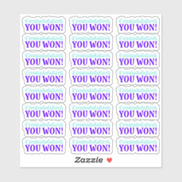 Felicitatie! Je hebt gewonnen! Vinyl Sticker