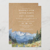 Felicitatie met de Rustieke Berg Bloemige Bruiloft Kaart (Voorkant / Achterkant)