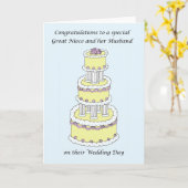 Felicitatie met de trouwerij voor achternicht en h kaart (Gele Bloem)