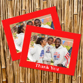 Felicitatie met helderrode fotokader briefkaart